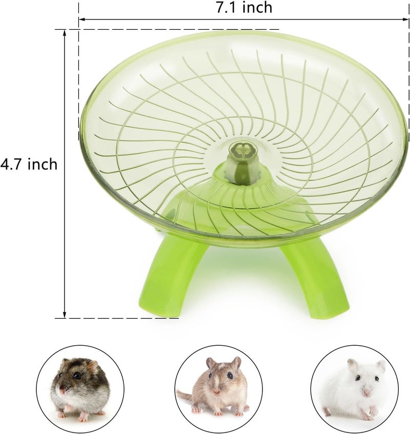 Reshiho Hamster Wheel Flying Saucer Silent Exercise Wheel Running Wheel for Hamsters, Gerbils, Mice and Other Small Pets, Silent Hamster Running Wheel (Green) - Image 4